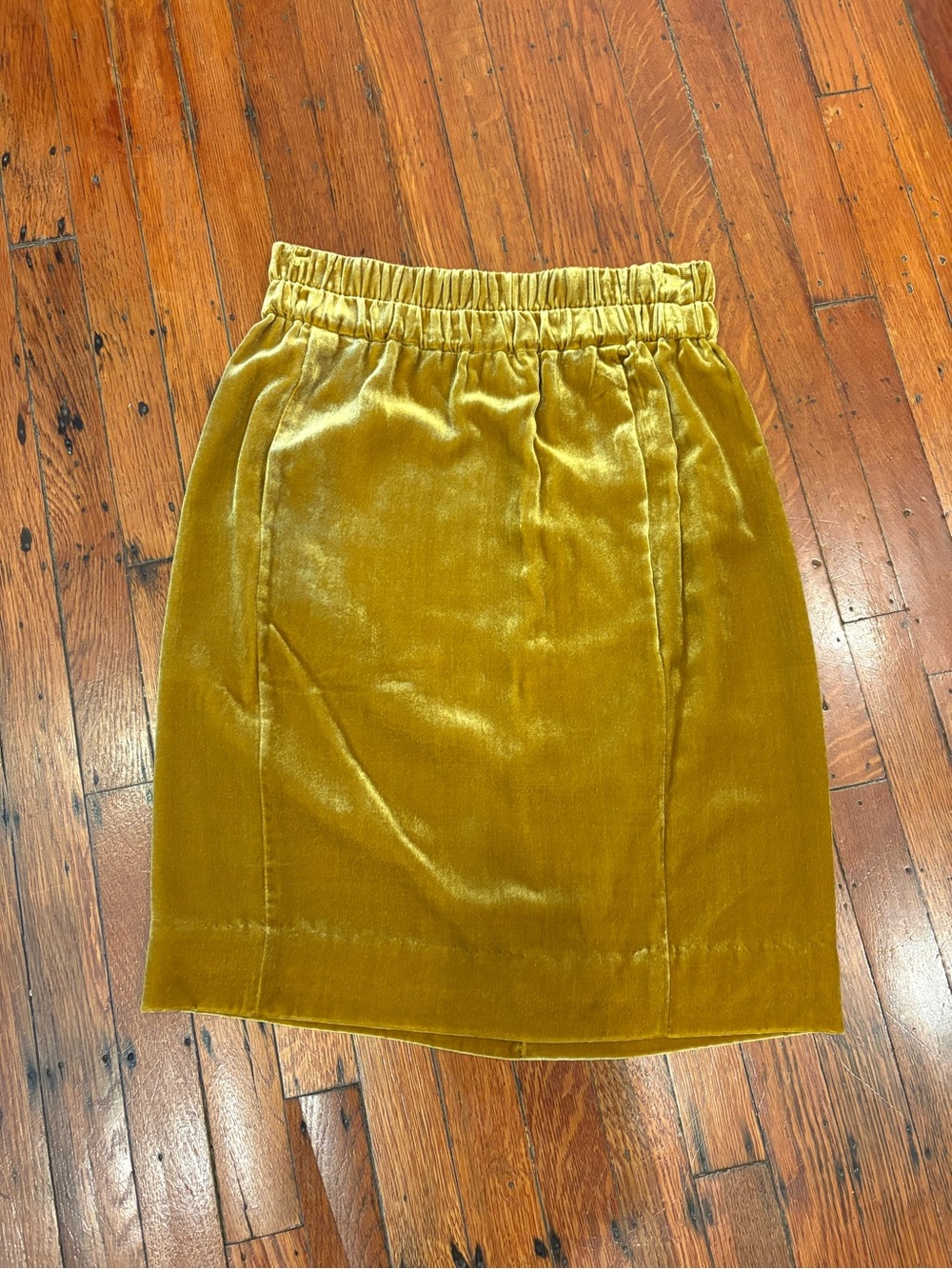 J. Crew Velvet Pencil Skirt - Mustard